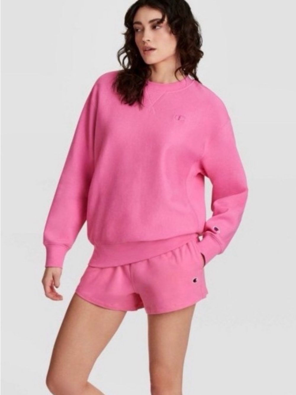 Champion Pink Oversized Crewneck Sweatshirt